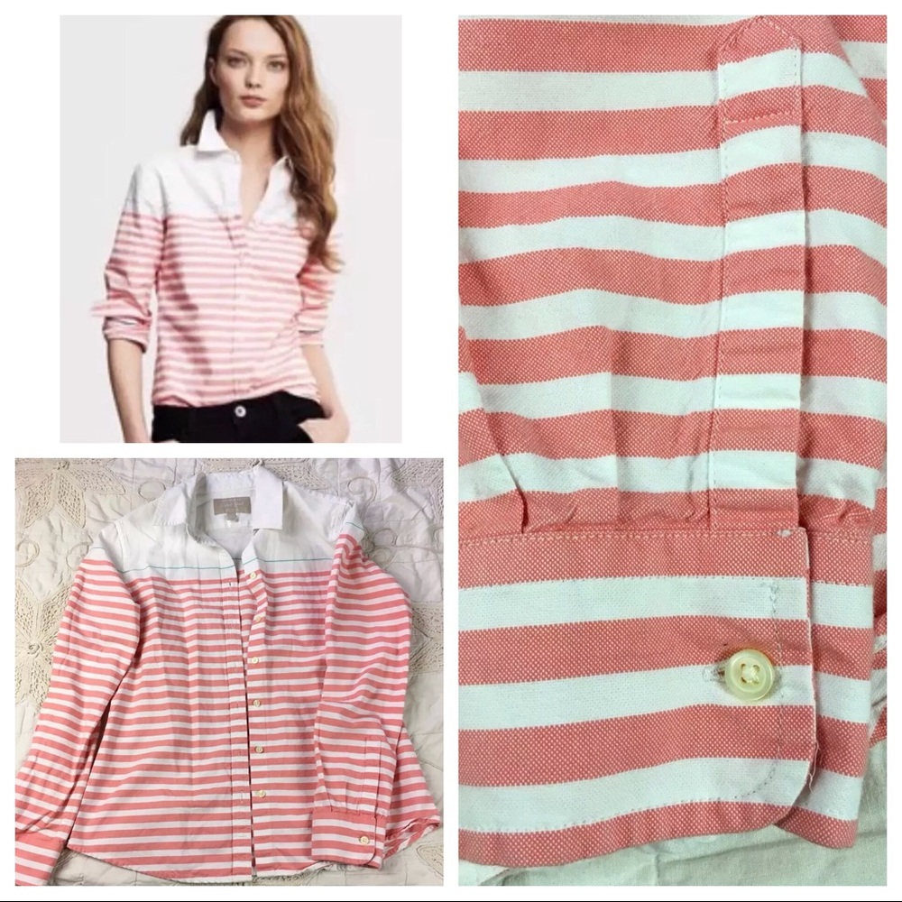 BANANA REPUBLIC Oxford Sz S Stripe Long Sleeve
